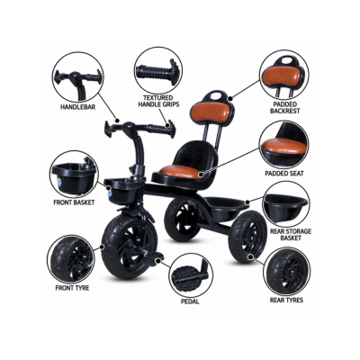 Maanit 107 MULTICOLOR TRICYCLE DM Tricycle (Black)