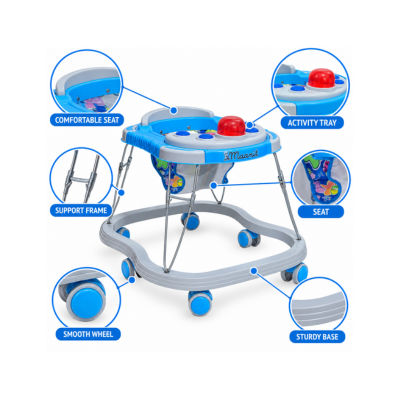 Maanit Piano Musical 3-in-1 Walker (Blue)