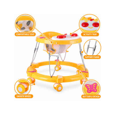 Maanit Butterfly Musical 3-in-1 Walker (Yellow)