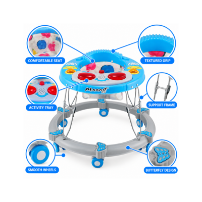 Maanit Butterfly New Musical 3-in-1 Walker (Blue & Grey)